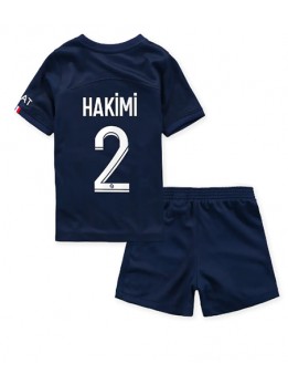 Paris Saint-Germain Achraf Hakimi #2 Heimtrikotsatz für Kinder 2022-23 Kurzarm (+ Kurze Hosen)
